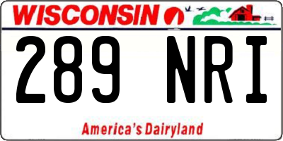 WI license plate 289NRI