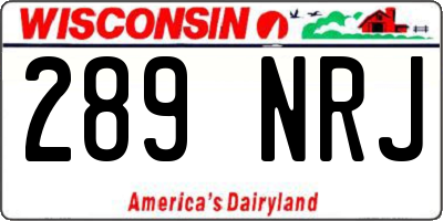 WI license plate 289NRJ