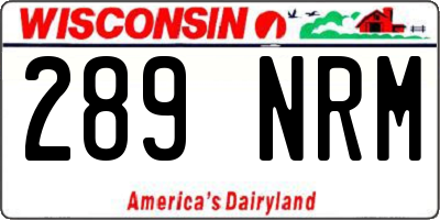 WI license plate 289NRM