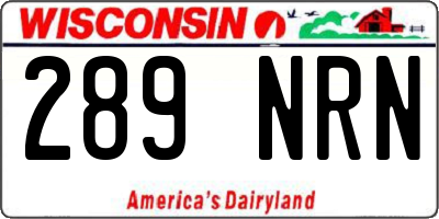WI license plate 289NRN
