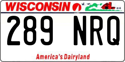 WI license plate 289NRQ