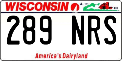 WI license plate 289NRS
