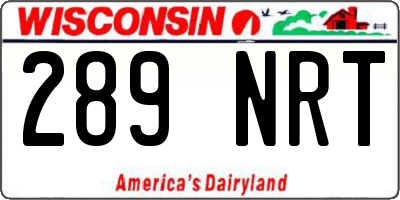 WI license plate 289NRT