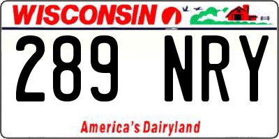WI license plate 289NRY