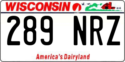 WI license plate 289NRZ