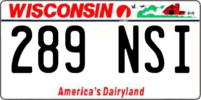 WI license plate 289NSI