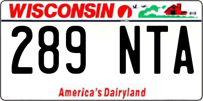 WI license plate 289NTA
