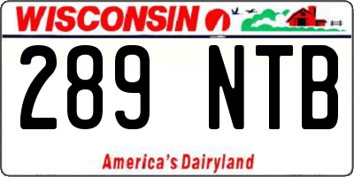 WI license plate 289NTB