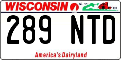 WI license plate 289NTD