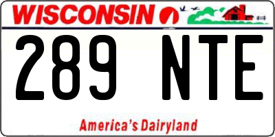 WI license plate 289NTE