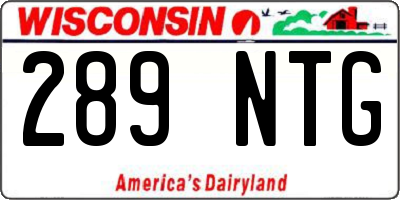 WI license plate 289NTG