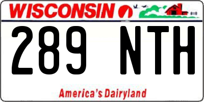 WI license plate 289NTH
