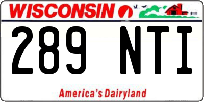 WI license plate 289NTI
