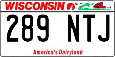 WI license plate 289NTJ