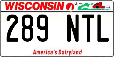 WI license plate 289NTL