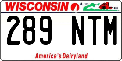WI license plate 289NTM