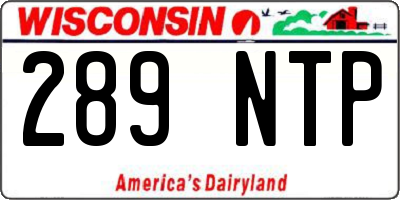 WI license plate 289NTP