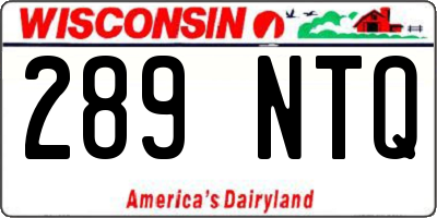 WI license plate 289NTQ