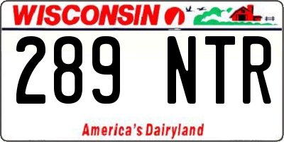 WI license plate 289NTR