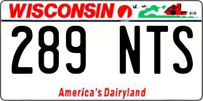 WI license plate 289NTS