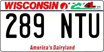 WI license plate 289NTU