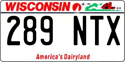 WI license plate 289NTX
