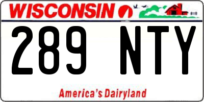 WI license plate 289NTY