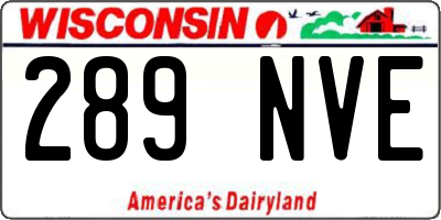 WI license plate 289NVE