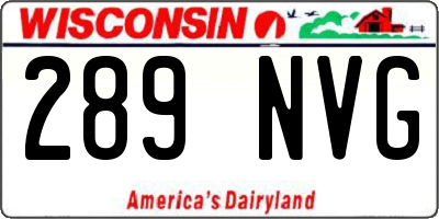 WI license plate 289NVG