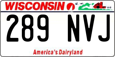WI license plate 289NVJ