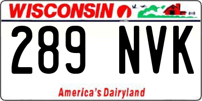 WI license plate 289NVK