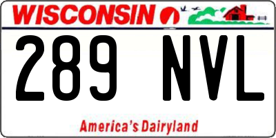WI license plate 289NVL