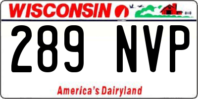 WI license plate 289NVP