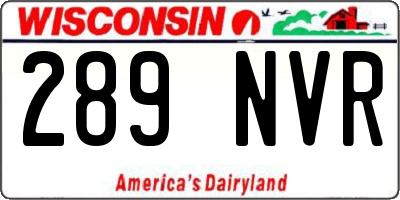 WI license plate 289NVR