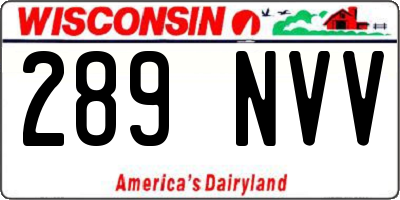 WI license plate 289NVV