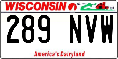 WI license plate 289NVW