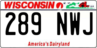 WI license plate 289NWJ
