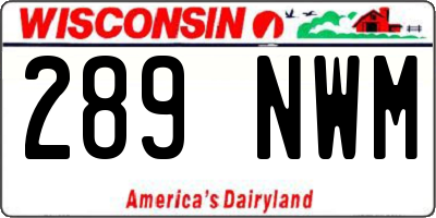 WI license plate 289NWM