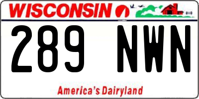 WI license plate 289NWN