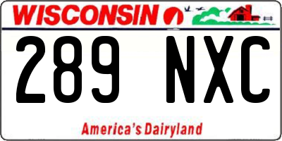 WI license plate 289NXC