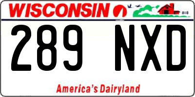 WI license plate 289NXD