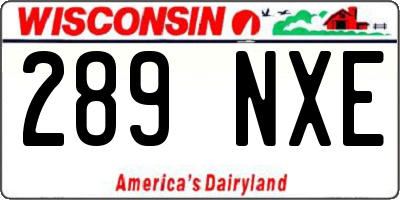 WI license plate 289NXE