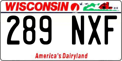 WI license plate 289NXF