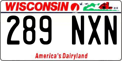 WI license plate 289NXN