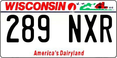 WI license plate 289NXR