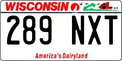 WI license plate 289NXT
