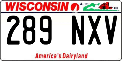 WI license plate 289NXV