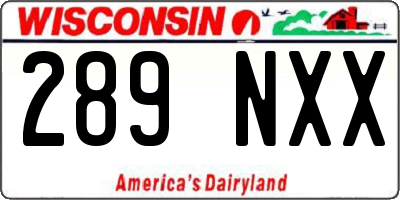 WI license plate 289NXX
