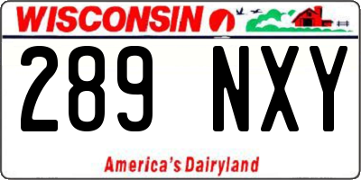 WI license plate 289NXY