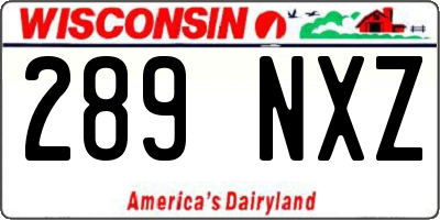 WI license plate 289NXZ